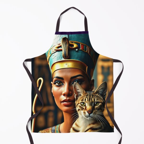 Vista previa del artículo con la obra «La reina Nefertiti la faraona más bella del antiguo Egipto con su gato 21», diseñado y vendido por AnadAA.