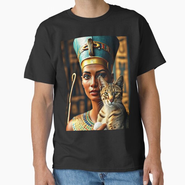 Item preview, Queen Nefertiti the most beautiful pharaohs in ancient Egypt with her cat 21 designed and sold by AnadAA.