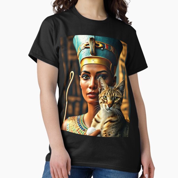 Item preview, Queen Nefertiti the most beautiful pharaohs in ancient Egypt with her cat 21 designed and sold by AnadAA.