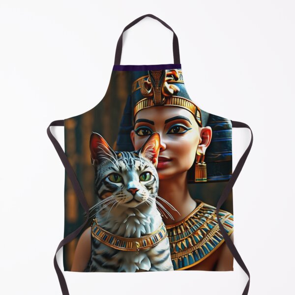 Vista previa del artículo con la obra «La reina Nefertiti la faraona más bella del antiguo Egipto con su gato 22», diseñado y vendido por AnadAA.
