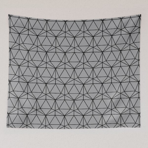 Item preview, Light Gray and Black Dodecahedron DND TTRPG Repeating Pattern designed and sold by ReverieFab.