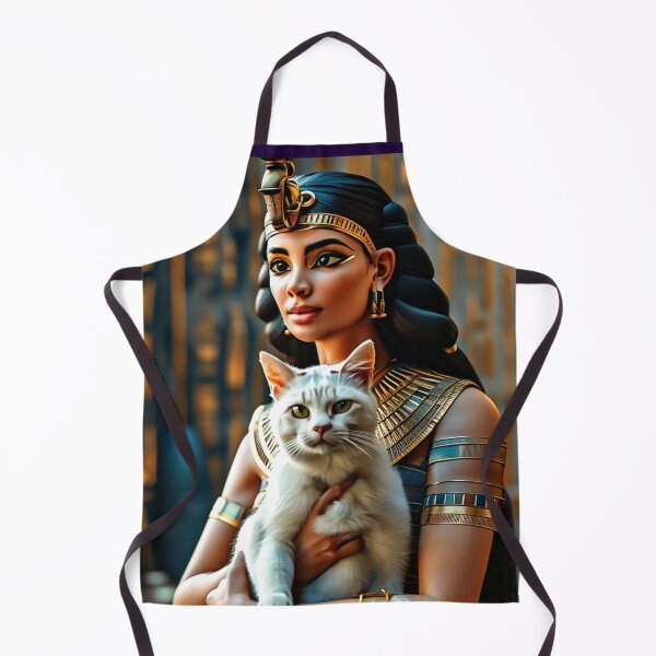 Vista previa del artículo con la obra «La reina Nefertiti la faraona más bella del antiguo Egipto con su gato 23», diseñado y vendido por AnadAA.
