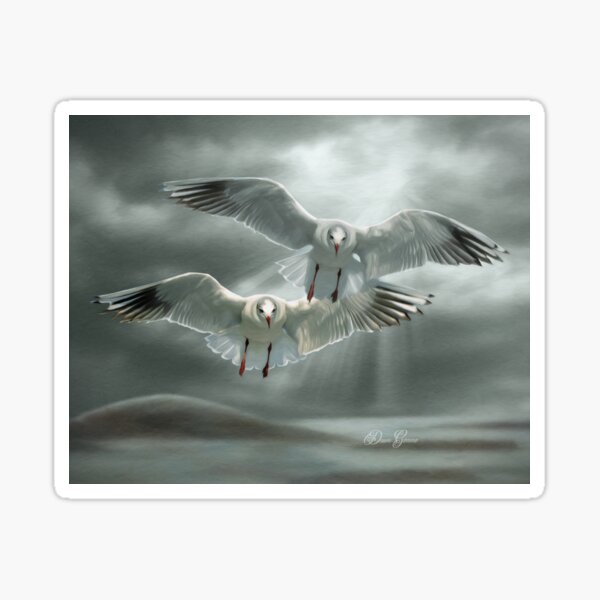 Item preview, Wandering Seagulls Wildlife Painting designed and sold by Heart and Soul Studio.