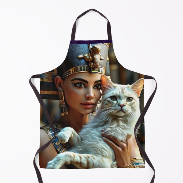 Vista previa del artículo con la obra «La reina Nefertiti la faraona más bella del antiguo Egipto con su gato 24», diseñado y vendido por AnadAA.