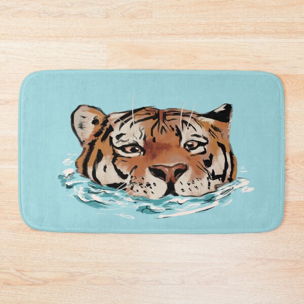 Item preview, Cute Tiger Head Swimming In Water designed and sold by Crescent-Canvas.
