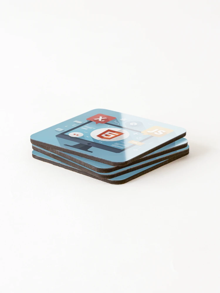 Thumbnail 4 of 5, Coasters (Set of 4), Web Development Essentials: HTML5 and JavaScript designed and sold by Mido-artister.