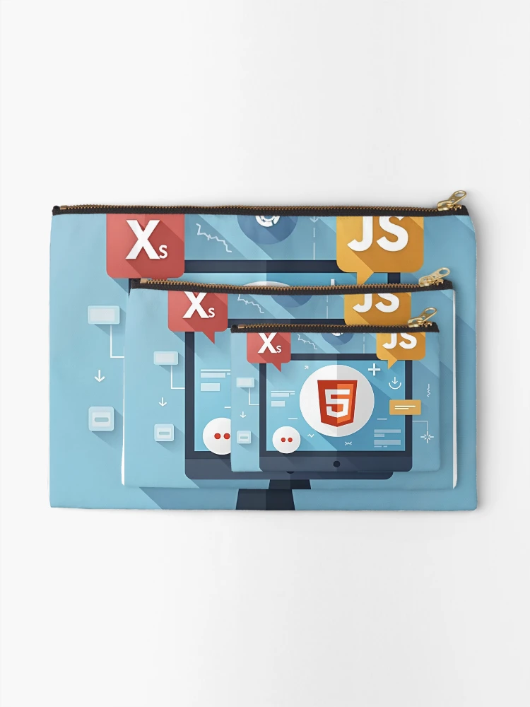 Thumbnail 2 of 4, Zipper Pouch, Web Development Essentials: HTML5 and JavaScript designed and sold by Mido-artister.