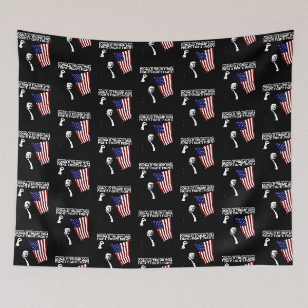 Item preview, Donald Trump 2024 - Fight! Fight! Fight! (with American flag) designed and sold by Dusty-BlackFox.