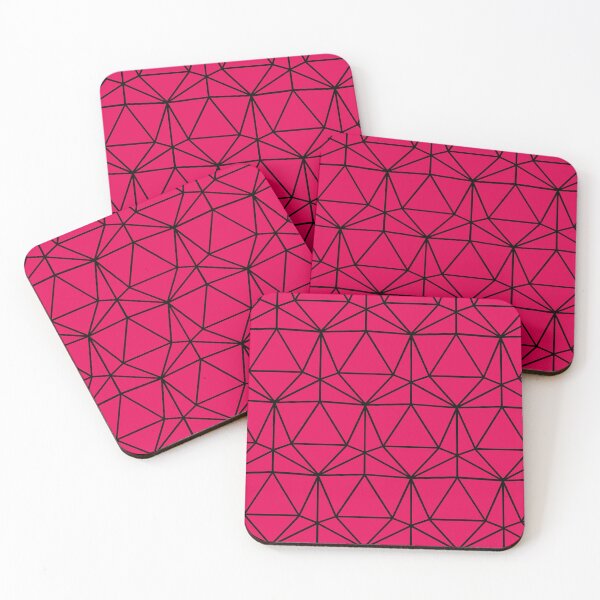 Item preview, Magenta and Black Dodecahedron DND TTRPG Repeating Pattern designed and sold by ReverieFab.