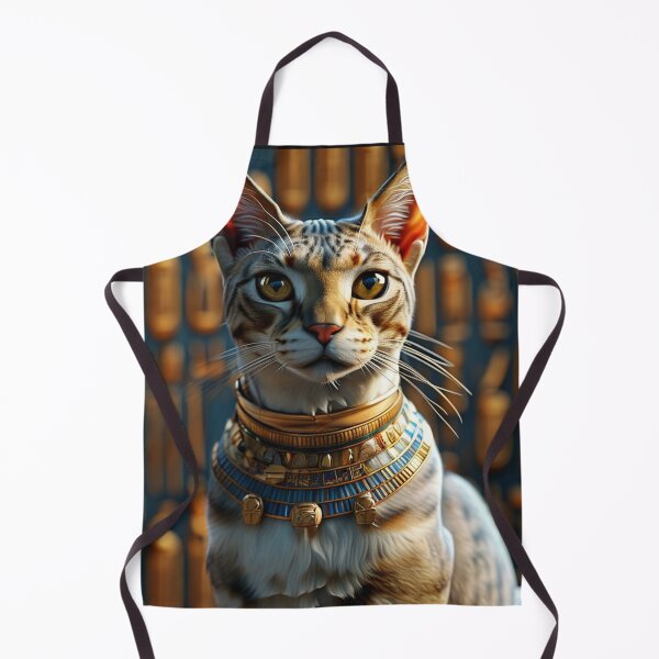 Item preview, The royal pharaonic cat, Bastet, wearing his royal gold ornament designed and sold by AnadAA.