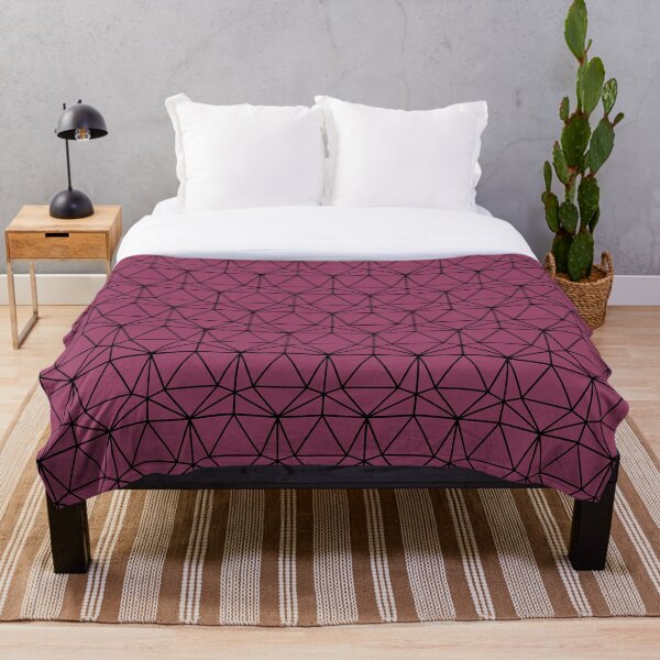 Item preview, Mauve and Black Dodecahedron DND TTRPG Repeating Pattern designed and sold by ReverieFab.