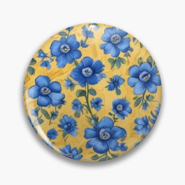 Item preview, Yellow with blue flowers designed and sold by GasconyPassion.