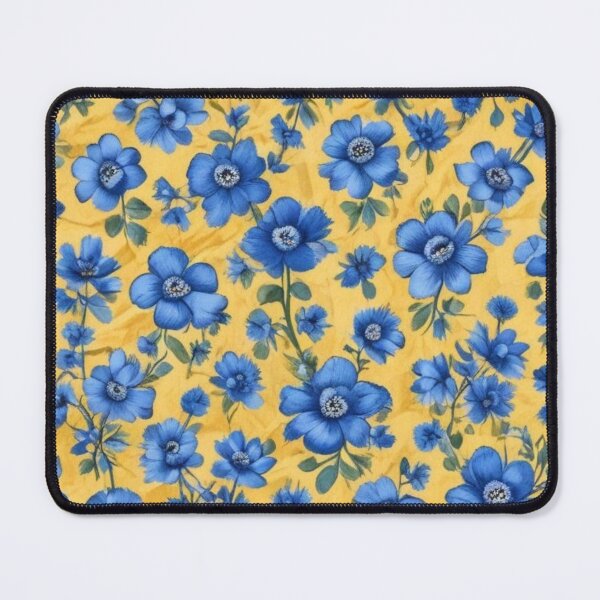 Item preview, Yellow with blue flowers designed and sold by GasconyPassion.