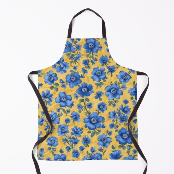 Item preview, Yellow with blue flowers designed and sold by GasconyPassion.
