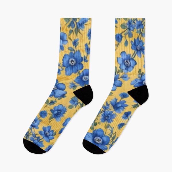 Item preview, Yellow with blue flowers designed and sold by GasconyPassion.