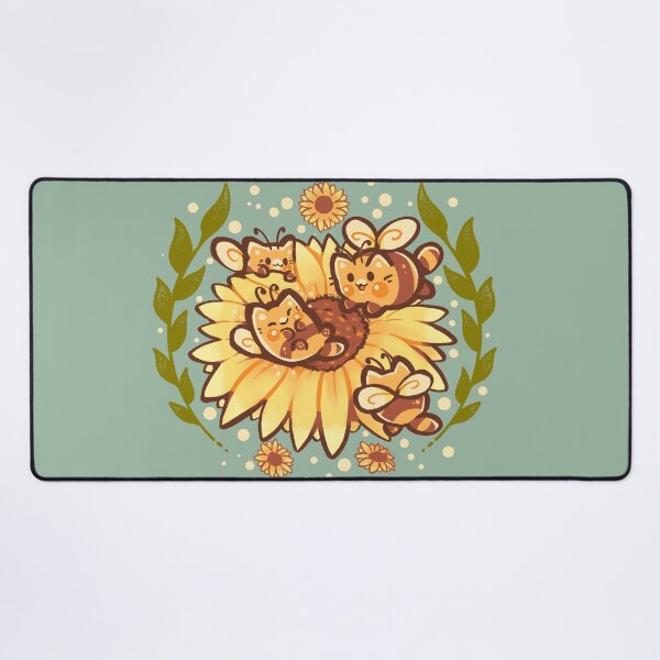 Vista previa del artículo con la obra «Abeja y gato girasol», diseñado y vendido por TechraNova.