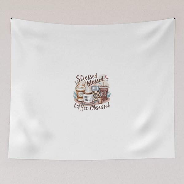 Item preview, Stressed Blessed and coffee obsessed, first coffee tshirt  designed and sold by Simplehue.