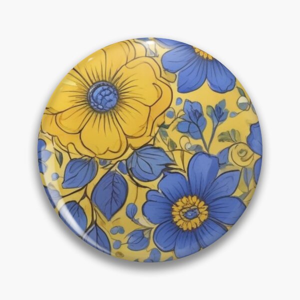 Item preview, Yellow with blue flowers designed and sold by GasconyPassion.