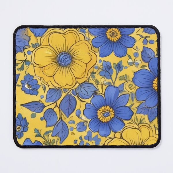 Item preview, Yellow with blue flowers designed and sold by GasconyPassion.