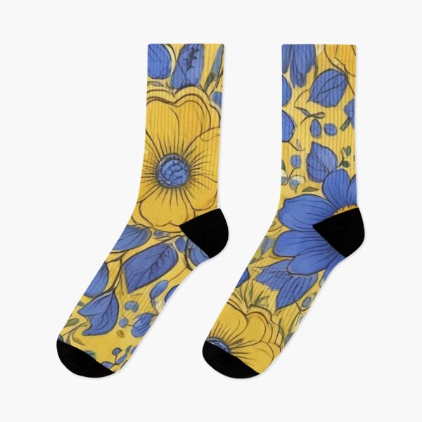 Item preview, Yellow with blue flowers designed and sold by GasconyPassion.