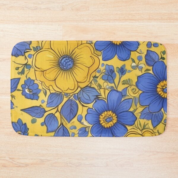 Item preview, Yellow with blue flowers designed and sold by GasconyPassion.