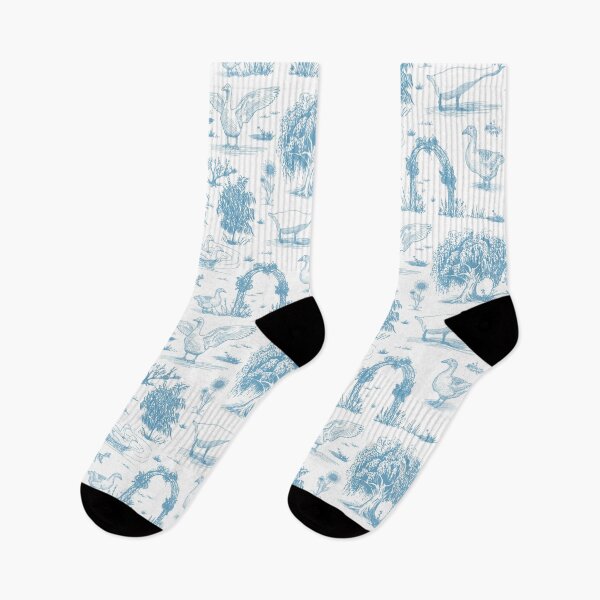 Item preview, Goose Toile de Jouy French Country Blue on White designed and sold by Brittany Lane Allen.