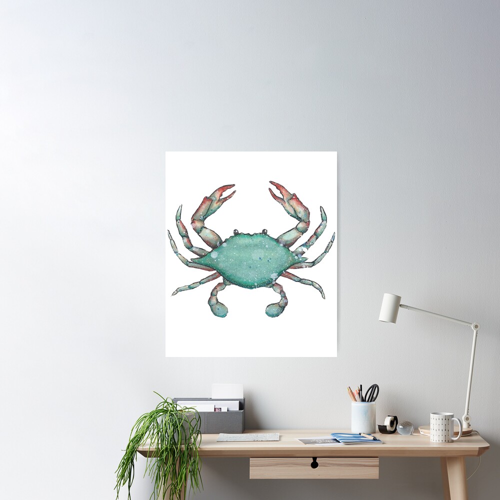 Maryland Chesapeake Bay Marine Wildlife Blue Crab Design Poster for Sale  by Eri Bird
