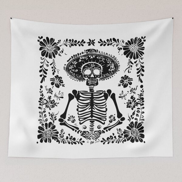 Item preview, Day of the Dead Skeleton (Black) designed and sold by VelvetRoom.