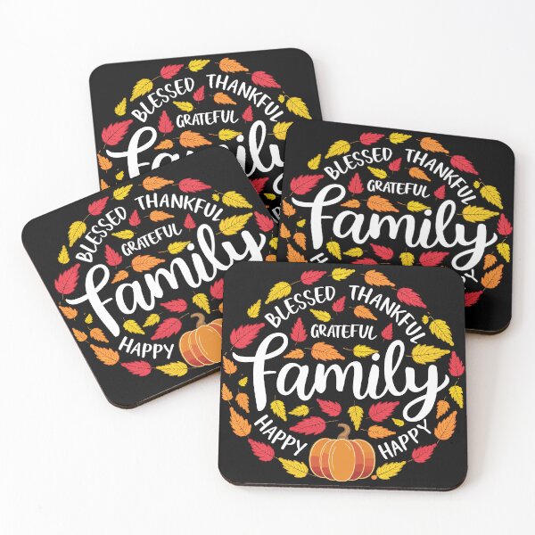 Item preview, Blessed Thankful Grateful Family Thanksgiving designed and sold by Quirky Shirts.