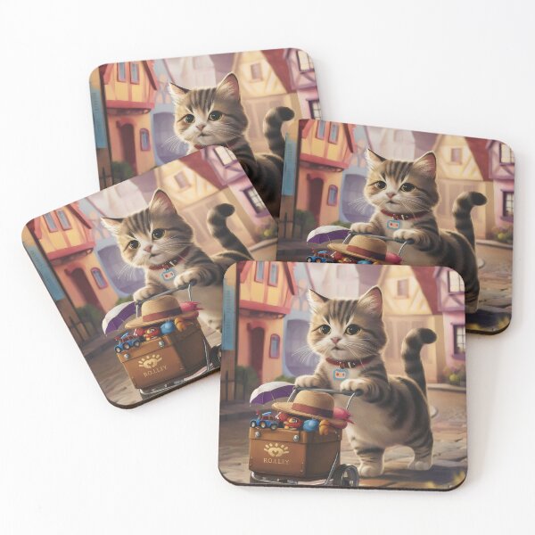 Item preview, Cat on a walk. designed and sold by MyHappyArtShop.