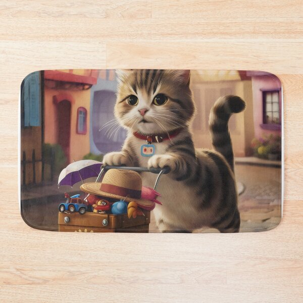 Item preview, Cat on a walk. designed and sold by MyHappyArtShop.
