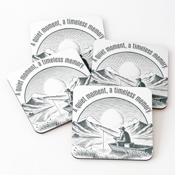 Item preview, A Quiet Moment, A Timeless Memory , a man fishing on a calm pond designed and sold by LoliDesignShop.
