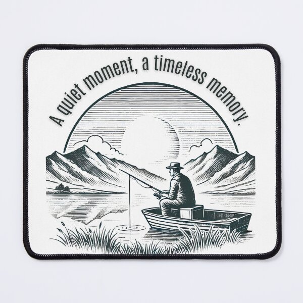 Item preview, A Quiet Moment, A Timeless Memory , a man fishing on a calm pond designed and sold by LoliDesignShop.