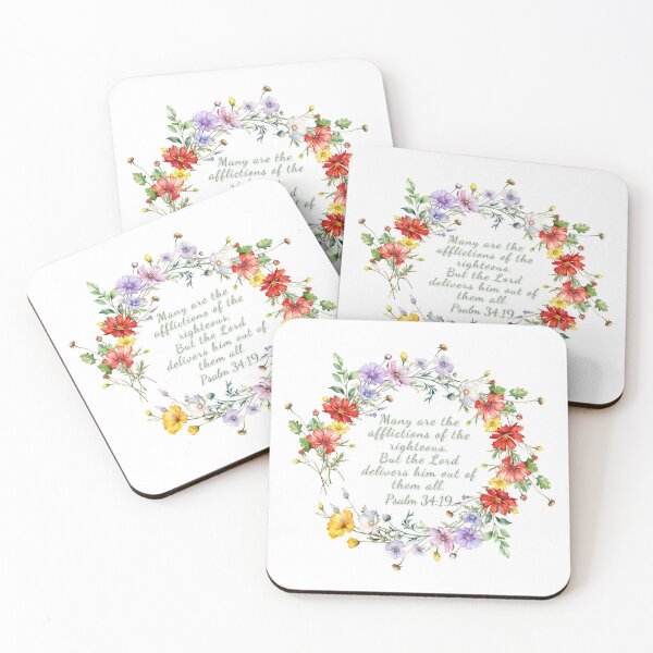 Item preview, Psalm 34:19 - Many are the afflictions of the righteous, But the Lord delivers him out of them all. designed and sold by FlutterByH.