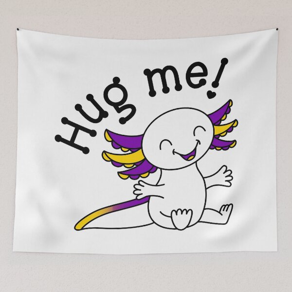 Item preview, Hug me! Cute Axolotl in Intersex Pride colors designed and sold by JoyfulJen.