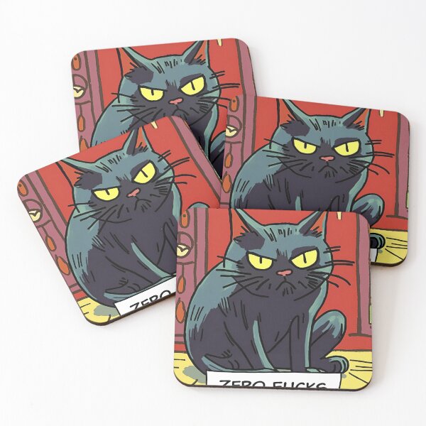 Item preview, Zero F**** Given - Sarcastic Exhausted Cat Illustration designed and sold by BurnoutCats.