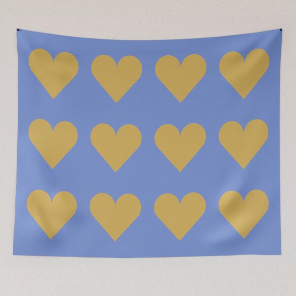 Item preview, Large GOLD and DANUBE BLUE LOVE HEARTS designed and sold by RachelMacht.