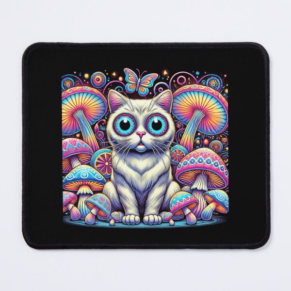 Item preview, Joyful Hallucinating Cat with Magical Mushrooms designed and sold by Noussairox.