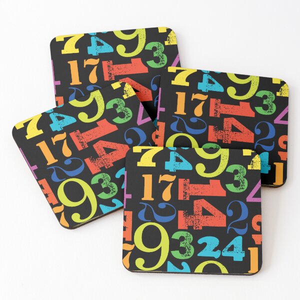 Item preview, Numbers, Bright colors, black background designed and sold by CKWheelhouse.