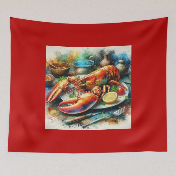 Item preview, Maine Lobster Dinner Painting designed and sold by Halifaxartguy.