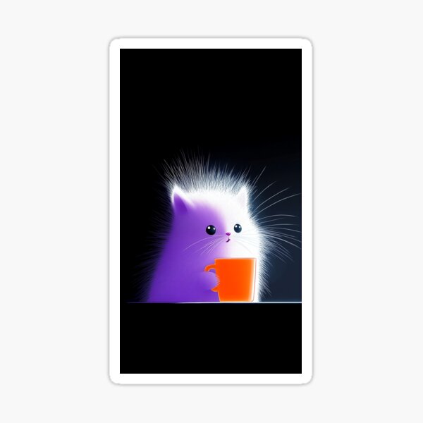 Item preview, Purple squirrel and a red coffee cup.  designed and sold by sourcecon.