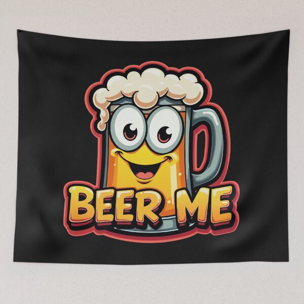 Item preview, Smiling Beer Mug Cartoon Character Says "Beer Me!" designed and sold by SerhiiArt.