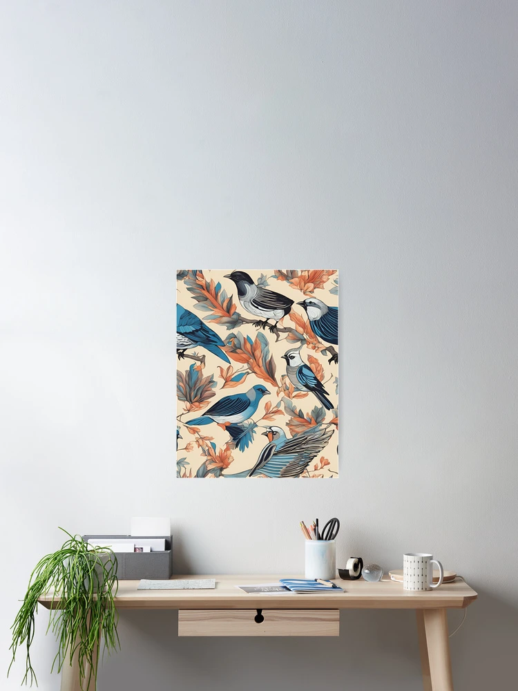 Thumbnail 2 of 3, Poster, Fauna Pattern (Birds Pattern Design) designed and sold by pnidesign.