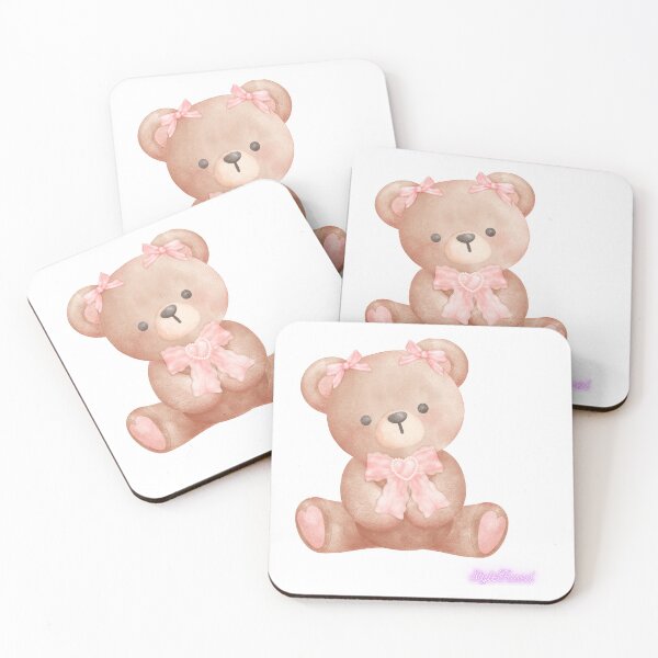 Item preview, Cute and flirty baby bear with pink bow designed and sold by StyleFused.