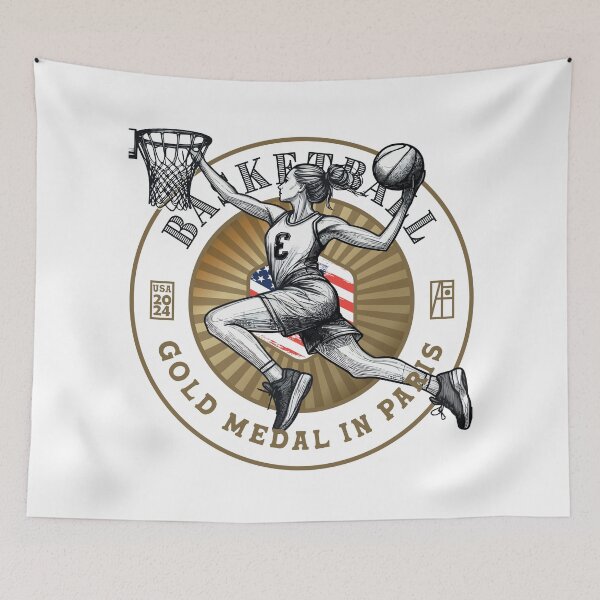 Item preview, 2024 - USA - BASKETBALL - GOLD MEDAL - PARIS - 4 designed and sold by ArtProjectShop.
