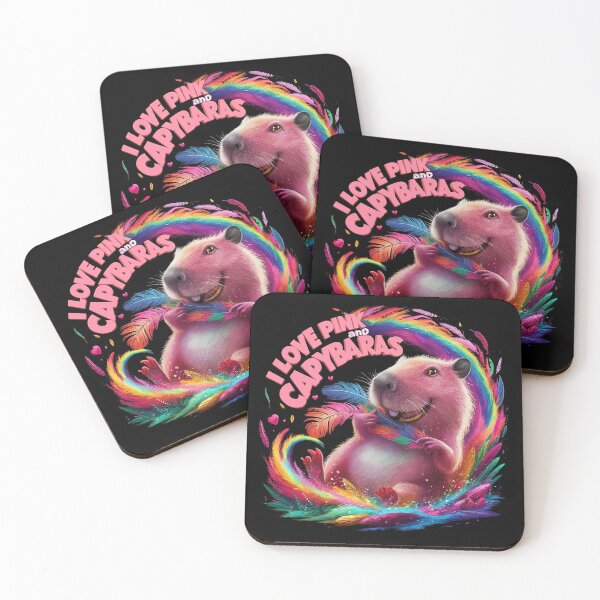 Item preview, I Love Pink & Capybaras designed and sold by PinkGoddessLove.