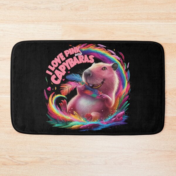 Item preview, I Love Pink & Capybaras designed and sold by PinkGoddessLove.