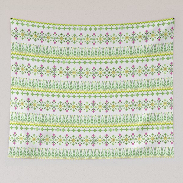 Item preview, Traditional ethnic motifs pixel Ikat geometric fabric pattern cross stitch designed and sold by Alynek-Design.