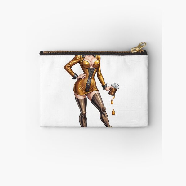 Item preview, Stylish vintage woman in a mini gold dress with a mug designed and sold by Creative88Art.