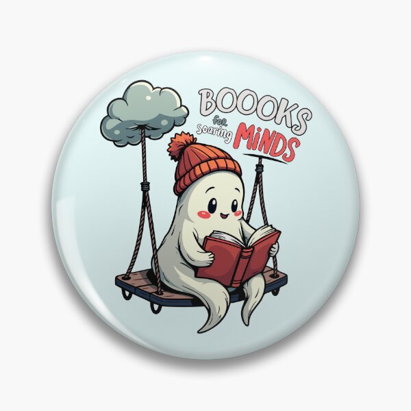 Item preview, Boooks for soaring minds, reading-loving ghost designed and sold by antcpjr682.